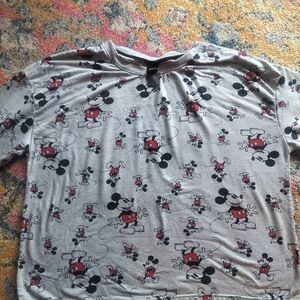 Disney Mickey Mouse Kids Pajama Top - Gray and Black
